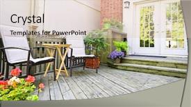  Presentation with chairs - Amazing presentation theme having deck on house with chairs backdrop and a lemonade colored foreground