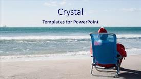  Presentation with horizon - Audience pleasing PPT layouts consisting of deckchair on the beach backdrop and a sky blue colored foreground