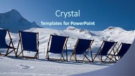  Presentation with ski - Amazing presentation having deckchairs-in-front-of-ski backdrop and a ocean colored foreground