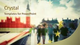  Presentation with union jack flag - Beautiful PPT theme featuring decker - brexit concept - union jack backdrop and a cream colored foreground