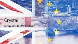  Presentation with brexit - Audience pleasing PPT layouts consisting of decker - flags of uk and eu backdrop and a light blue colored foreground