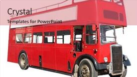  Presentation with old london - Theme consisting of decker sightseeing open top bus background and a coral colored foreground