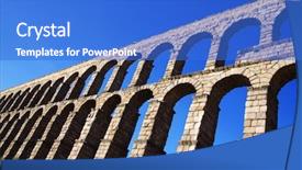  Presentation with world heritage sites - Amazing PPT theme having roman aqueduct of segovia spain backdrop and a  colored foreground