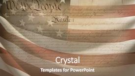  Presentation with declaration independence - Beautiful PPT theme featuring declaration independence - american constitution with usa flag backdrop and a coral colored foreground