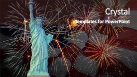  Presentation with fireworks - Slide deck having declaration independence - colorful fireworks on black sky background and a tawny brown colored foreground
