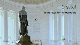  Presentation with declaration independence - Theme with declaration independence - jefferson memorial background and a light gray colored foreground