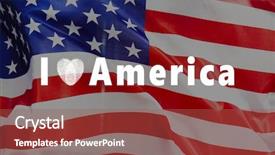  Presentation with america flag - Colorful presentation design enhanced with declaration independence - text i love america backdrop and a tawny brown colored foreground