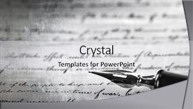  Presentation with declaration independence - PPT theme with declaration independence - vintage pen on a handwritten background and a light gray colored foreground