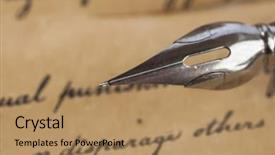  Presentation with declaration independence - Colorful slides enhanced with declaration independence - vintage pen on a handwritten backdrop and a coral colored foreground