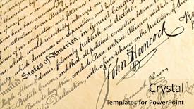  Presentation with declaration independence - Cool new presentation with declaration of independence closeup backdrop and a lemonade colored foreground