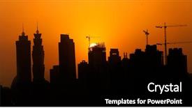  Presentation with under construction - Audience pleasing PPT theme consisting of decline in dubai under construction backdrop and a black colored foreground