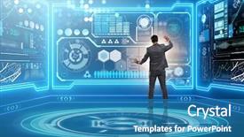  Presentation with declining - Beautiful PPT layouts featuring declining profit - businessman trading in world stock backdrop and a  colored foreground