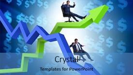  Presentation with growth - Presentation having declining profit - growth and decline concept background and a  colored foreground