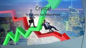  Presentation with growth - PPT theme featuring declining profit - growth and decline concept background and a  colored foreground