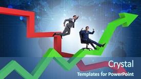  Presentation with growth - Audience pleasing presentation theme consisting of declining profit - growth and decline concept backdrop and a  colored foreground