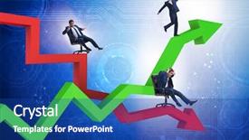  Presentation with growth - PPT theme with declining profit - growth and decline concept background and a  colored foreground