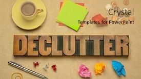  Presentation with sticky notes - PPT theme enhanced with declutter-abstract-in-vintage-letterpress background and a yellow colored foreground