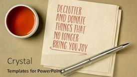  Presentation with personal development - Theme consisting of declutter-and-donate-thing background and a coral colored foreground