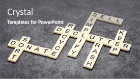  Presentation with black paper - Audience pleasing presentation theme consisting of declutter-concept-simplify-sort-sell backdrop and a gray colored foreground