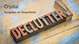  Presentation with color blocks - Cool new PPT theme with sea caos - declutter exclamation - word backdrop and a lemonade colored foreground