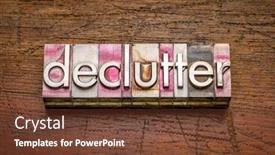 Presentation with personal development - Presentation theme having declutter-word-abstract-in-gritty background and a tawny brown colored foreground
