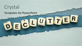  Presentation with wooden - PPT layouts having declutter-word-in-wooden-dice background and a lemonade colored foreground