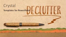  Presentation with motivational - Slide deck with declutter-word-motivational-handwriting background and a lemonade colored foreground