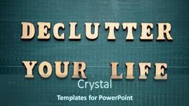  Presentation with life - Beautiful PPT layouts featuring declutter-your-life-text backdrop and a ocean colored foreground