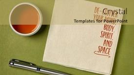  Presentation with mind body - PPT theme featuring declutter-your-mind-body-spirit background and a yellow colored foreground