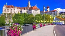  Presentation with beautiful places vietnam - Presentation theme enhanced with decoartion - beautiful places and castles background and a tawny brown colored foreground