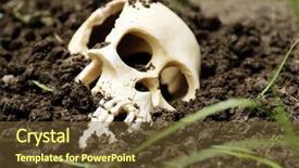  Presentation with human body - Audience pleasing slides consisting of decompose body - human skull in ground close-up backdrop and a tawny brown colored foreground