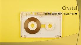  Presentation with cassette - PPT layouts featuring deconstructed-retro-cassette-tape background and a yellow colored foreground
