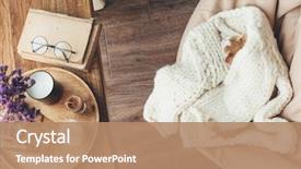  Presentation with knitted knitting needle - Beautiful PPT layouts featuring decor near the window fall backdrop and a coral colored foreground