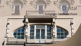  Presentation with decor - Beautiful PPT theme featuring decor-of-building-in-art backdrop and a mint green colored foreground