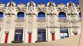  Presentation with decor - PPT theme with decor-of-building-in-art background and a soft green colored foreground