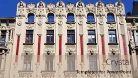  Presentation with decor - Theme with decor-of-building-in-art background and a coral colored foreground