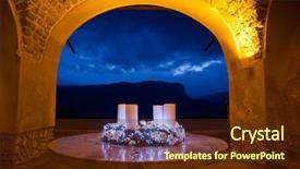  Presentation with advent - Presentation design enhanced with decorated advent wreath with four background and a tawny brown colored foreground