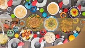  Presentation with mexican food mix colorful - Cool new theme with decorated and served colorful food backdrop and a gold colored foreground