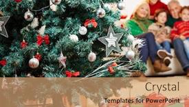  Presentation with family tree - Beautiful slide deck featuring decorated-artificial-christmas-tree backdrop and a coral colored foreground