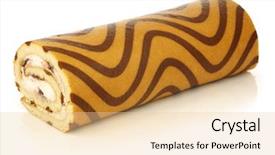  Presentation with pastry cream - Amazing theme having decorated blueberry cream pastry roll backdrop and a  colored foreground