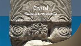  Presentation with ancient cross - Theme featuring vlore - decorated capital with greek cross background and a gray colored foreground