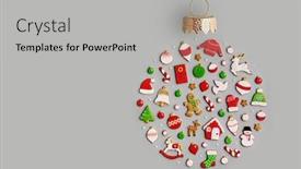  Presentation with cookies christmas - Presentation design having decorated christmas cookies overhead view background and a light gray colored foreground