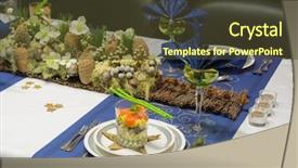  Presentation with christmas dinner - Colorful PPT theme enhanced with decorated christmas dinner table backdrop and a  colored foreground
