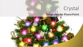  Presentation with white christmas - Colorful PPT layouts enhanced with decorated-christmas-tree-isolated backdrop and a light gray colored foreground