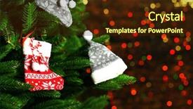  Presentation with fairy - Beautiful presentation theme featuring decorated christmas tree on blurred sparkling and fairy background backdrop and a wine colored foreground