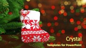  Presentation with fairy - Slides featuring decorated christmas tree on blurred sparkling and fairy background background and a tawny brown colored foreground