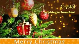  Presentation with christmas tree - Amazing presentation having decorated christmas tree on blurred backdrop and a  colored foreground