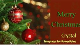  Presentation with sparkle christmas wallpaper blur christmas - Presentation theme enhanced with decorated christmas tree on blurred background and a  colored foreground