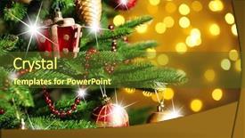  Presentation with christmas tree - Slide set featuring decorated christmas tree on lights background and a tawny brown colored foreground