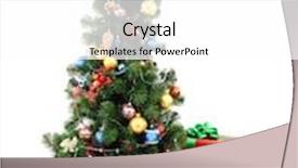  Presentation with christmas tree - Presentation theme having decorated-christmas-tree-with-gifts background and a white colored foreground